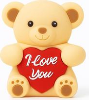 Ulticool Teddy USB atmintinė 32GB su širdele - I Love You - romantiškas dizainas vyrams, moterims, vaikinui ar merginai - Valentino dienai, gimtadieniui, metinėms - Ulticool - smėlio spalvos