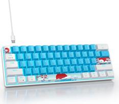 Žaidimų klaviatūra 60 procentų, laidinė RGB mechaninė klaviatūra America QWERTY, mini 61 klaviatūros klaviatūra su 61 klavišu, skirta kompiuterių žaidėjams (GS61 RGB-61 Blue)