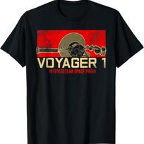 Voyager 1 Interstellar Space Probe Solar System Astronomy T-Shirt10 S juoda