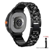 Skirta Samsung Galaxy Watch 8 40mm 44mm / 8 classic 46MM Metalinis Bling Nerūdijančio plieno apyrankė Skirta Samsung watch Ultra 2025/7 Ultra 47MM Galaxy Watch 8 40mm juoda
