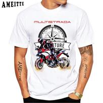 Dcat Multistrada 1260 V4 Enduro Motociklo Vairuotojo Marškinėliai Vyriški Trumpomis Rankovėmis Berniukui GS Nuotykių Sportiniai Laisvalaikio Balti Viršutiniai Drabužiai Jojimo Marškinėliai S