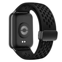 Silikoninis dirželis Xiaomi band 8 Pro pakeitimui Sportinis laikrodžio dirželis Redmi Watch 4 Laikiklis Apyrankė Magnetiniai riešo aksesuarai For Redmi Watch 4 juoda