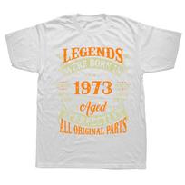 Juokingi 50-ojo gimtadienio marškinėliai „Vintage Legends Born In 1973“ 50 metų medvilniniai trumpomis rankovėmis Gimtadienio dovanos Vasaros marškinėliai S