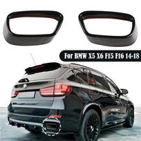 2 vnt. Automobilio išmetimo vamzdžio dangtelis, uodegos anga, nerūdijančio plieno, juodas, BMW X5 F15 2014-2018, X6 F16 2015-2018 M sporto versijai