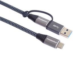 USB-C kabelis - PREMIUMCORD - ku31cq2 - 2 m - Super Speed 20Gbit/s - USB-A adapteris