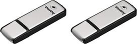 "Hama" 64GB USB atmintinė USB 2.0 duomenų kaupiklis USB 2.0 Data Stick 15MB/s duomenų perdavimas su LED funkcijų indikatoriumi Memory Stick Memory Stick su dangteliu tinka "Windows/MacBook" sidabrinė (2 vnt.)