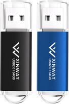 "Memory Stick" 64GB USB atmintinė "Thumb Drives" Duomenų saugykla USB atmintinė (2 pakuotės, 64GB, juodai mėlyna)