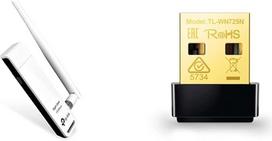 "TP-Link" TL-WN722N didelio stiprumo WLAN USB adapteris baltas/juodas ir TL-WN725N "Nano USB WLAN Stick" adapteris juodas