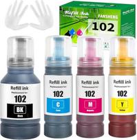 102 Tinte kompatibel mit epson 102 E102 Tintenfehlflaschen für Ecotank ET-4856 ET-2750 ET-2751 ET-4750 ET-2756 ET-3850 ET-4850 ET-2856 ET-3700 ET-3750 ET-4700 ET-2700 ET-15000(4 Pack BK/C/M/Y)