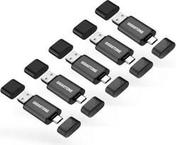 GIGASTONE 32GB dvigubos jungties USB 3.2 Gen 1, 2-in-1 Type-A ir Type-C, 100MB/s UltraSchnell, Mit Schutzkappe, Plug & Play für Smartphone/PC/Mac/TV/Auto USB 2.0/3.0/3.1 Kompatibel