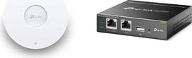 TP-Link EAP660 HD AX3600 Gigabit Dual-Band WiFi 6 WLAN prieigos taškas, baltas ir OC200 Omada hibridinis PoE debesijos valdiklis, skirtas EAP serijai, USB prievadas automatinei atsarginei kopijai, debesijos paslauga, metalinė pilka spalva