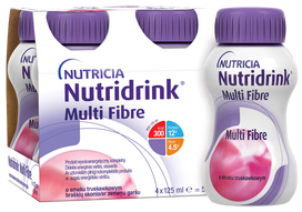 NUTRICIA Nutridrink Multi Fibre, braškių skonio gėrimas, 4 vnt.