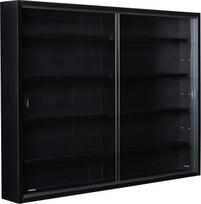 "Inter Link" - Kolekcionavimo vitrina - Pakabinama vitrina - Sieninė lentyna - Stiklinė vitrina - Sieninė vitrina - MDF - Juoda (80 x 60 x 9,5 cm) Blacklava