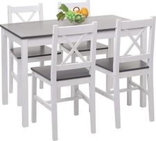 Mendler HWC-F77 Valgomojo komplektas iš medžio masyvo "Country House" 110 cm, balta / pilka