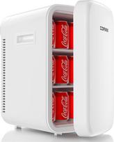 Mini šaldytuvas 18 l, 2 in 1 mažas šaldytuvas su aušinimo ir šildymo funkcija, nešiojamas su aušinimo ir šildymo funkcija, mažas gėrimų šaldytuvas 12 V DC/220 V AC, skirtas namams, biurui, stovyklavietei ir automobiliui
