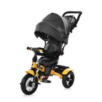 Triratukas Neo Air, Yellow&Black Luxe sėdima dalis apsisuka į abi puses su pripučiamais ratais