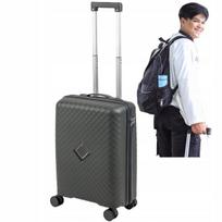 Mažas tamsiai pilkas lagaminas ant ratukų, lengvas ir funkcionalus, elegantiškas kelioninis lagaminas iš polipropileno, 41 l, Wowbag 7900 S dark grey