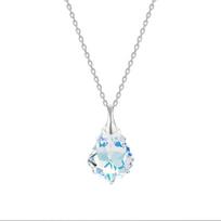 Sidabrinis kaklo papuošalas moterims DiamondSky „Baroque V (Aurora Borealis)“ su Swarovski kristalais