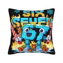 67 Six Seven Italian Brainrot Pillow Case  Morden Pillow Cover Comfy Pillowcases For Sofa Couch Bed Living Room 12x12Inch