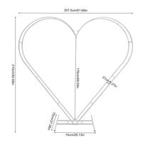 6.7FT Heart Shape Wedding Metal Backdrop Iron Arbors Background Stand for Floral Wedding Proposal Birthday Party Decorations M