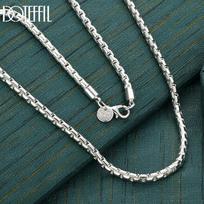 925 Sterling Silver 18-inch 4mm Bamboo Chain Fashion Necklace Wedding Jewelry 45cm