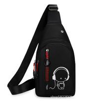 Men's Luminous Multi-Layer Crossbody Chest Bag - Casual Outdoor Backpack 2025 New Fashion 30×6×16 juoda