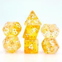 7pcs Crystal Style DND Dice Set Polyhedral Table Game Role-Playing RPG Dices geltona