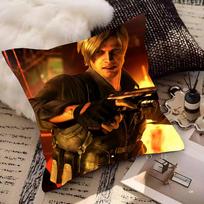 Game R-Resident Leon Kennedy Evil Pillow Case Square Pillow Bedroom Sofa Leisure Comfort Cushion Car Living Room Home Decoration 16x16Inch