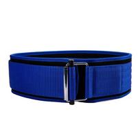 Mėlynas savaime užsisegantis sunkiosios atletikos diržas: Tarptautinis sportinis nugaros palaikymas pritūpimams, jėgos kilnojimui ir mirties traukai XL - Full Length 114cm (Waist 100-115cm)