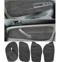 For VW Golf 4 MK4 Bora Jetta 1998 1999 2000 2001 2002 2003 2004 2005 Armrest Panel Suede Leather Cover Trim Door panel leather juoda balta spalva