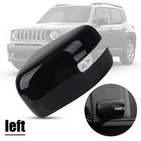 Door Wing Side Mirror Cover For Jeep Renegade 2015- Gloss Black Rear View Mirror Housing With Turn Signal Light Style 1pc Left