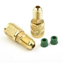 2PC Brass Adapter 5/16 1/4inch Changeover Valve For R410A R32 R22 For Refrigerant HVAC Split Air Conditioners Power Tool Part