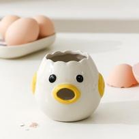 Egg White Separator Cartoon Shaped Ceramic Egg Yolk Separator Household Baking Tool Egg Liquid Filter geltona