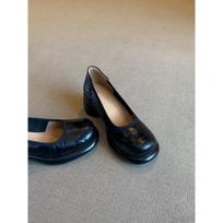 Sheepskin version~ French round head high heels for women's commuting light mouth thick heel single shoes temperament one pedal Mary Jane shoes 35