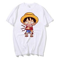 Japoniškas anime ONE PIECE Luffy manga grafinis marškinėlis mielas juokingas su spauda vasarinis marškinėlis vyrams moterims kasdienis medvilninis didelio dydžio marškinėlis gatvės apranga viršūnės XXXL