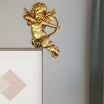 Angelų sienos skulptūrų statulėlių kolekcija Retro dizainas Dervos figūrėlė Kabantis papuošalas Barui