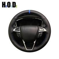 Automobilio vairo apdangalas Ford Mondeo 2014- Edge Galaxy S-Max 2015 2016 2017 2018- rankomis siuvamas DIY dirbtinė oda Gray Thread