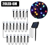 Saulės burbulai vejos lempa 30 LED takelio šviestuvas lauko vandeniui atsparios kraštovaizdžio apšvietimo lempos sodams terasai vejai vakarėliui Warm-5M 10LED