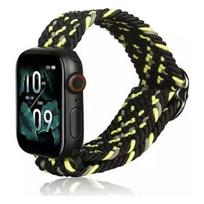 NoName Tekstilinis dirželis Apple Watch 38/ 40/ 41mm Juodas/ Laimo