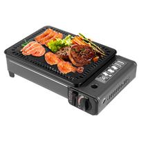 Dujinis kepsninės viryklė, Nešiojama kempingo dujinė kepsninė, Laisvai pastatoma BBQ kepsninė su kepimo grotelėmis ir nešiojimo dėklu kempingui juoda