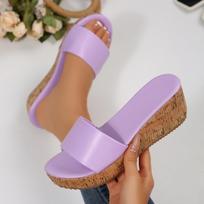 Naujos Vasaros Moteriškos Laisvalaikio Platformos Pleištai Kulniukai Šlepetės Madingos Atviru Pirštu Romėniški Moteriški Sandalai Batai Šlepetės Mules 35 levanda