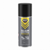 K2 SILGUM ELASTINĖ PURŠKIAMA GUMINĖ DANGA JUODA arba BESPALVĖ 400ML