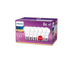 Rinkinys: 6 vnt. LED lemputės Philips A60 B22/13W/230V 2700K