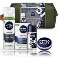 Nivea Men Sensitive Elegance rinkinys vyrams (kosmetinė + antiperspirantas + kremas + balzamas po skutimosi + skutimosi putos) - 1 vnt.