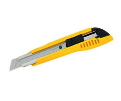 Sustiprintas plastikinis peilis laužomomis 18mm geležtėmis Tajima Heavy duty, įvairių spalvų