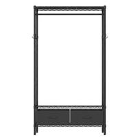 Drabužių kabykla su lentynomis 40x90x180 cm juoda