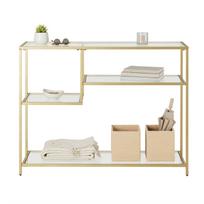 Konsolinis staliukas iš plieno ir grūdinto stiklo 35x100x80 cm