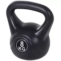HOMCOM Kettlebell Rutulinis svoris 8 kg su smėliu pripildytas hantelis, skirtas pradedantiesiems, juodas