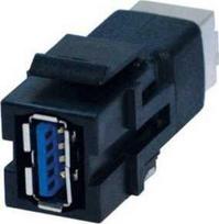 Adapteris AV Bachmann BACHMANN Keystone USB 3.0 jungtis A/B moteriška-moteris juoda