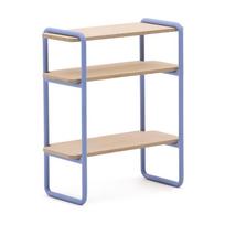 Šviesiai mėlynos spalvos/natūralios spalvos pakabinama vaikiška knygų spinta iš uosio 60x70x28 cm Tinn – Kave Home